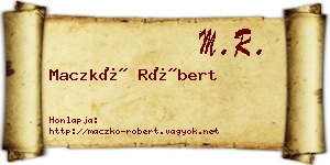 Maczkó Róbert névjegykártya