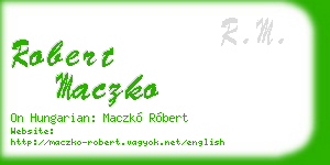 robert maczko business card